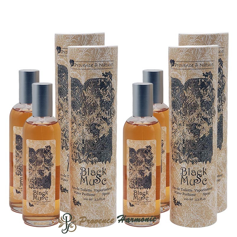 Eau de Toilette Black Musc Provence et Nature 100 ml (Set di 4)