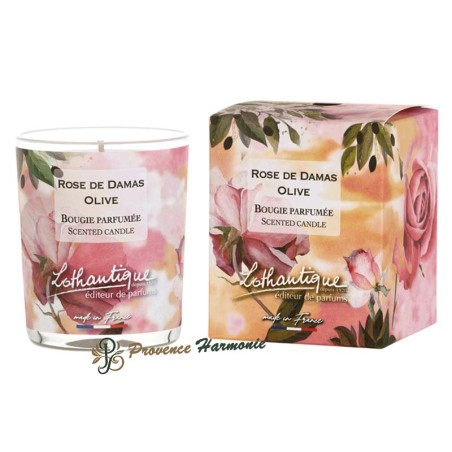 Damask Rose Olive Scented Candle Lothantique