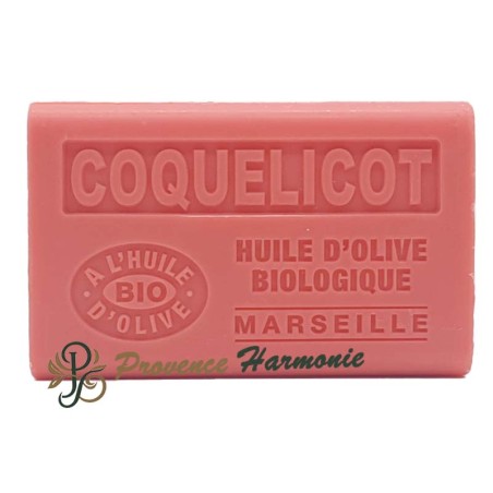 Savon Coquelicot à l'Huile d'Olive Bio AOP de Provence 125g