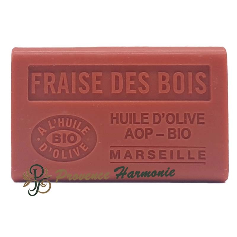 Savon Fraise des Bois à l'Huile d'Olive Bio AOP de Provence 125g