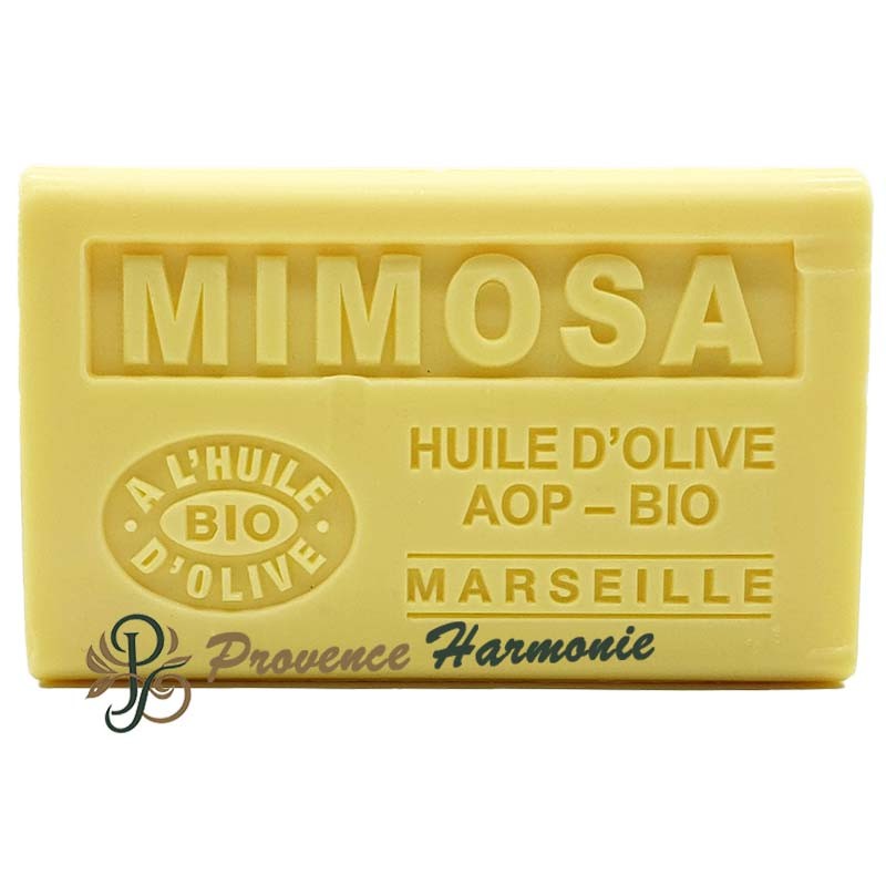 Mimosenseife mit Bio-Olivenöl AOP aus der Provence 125g