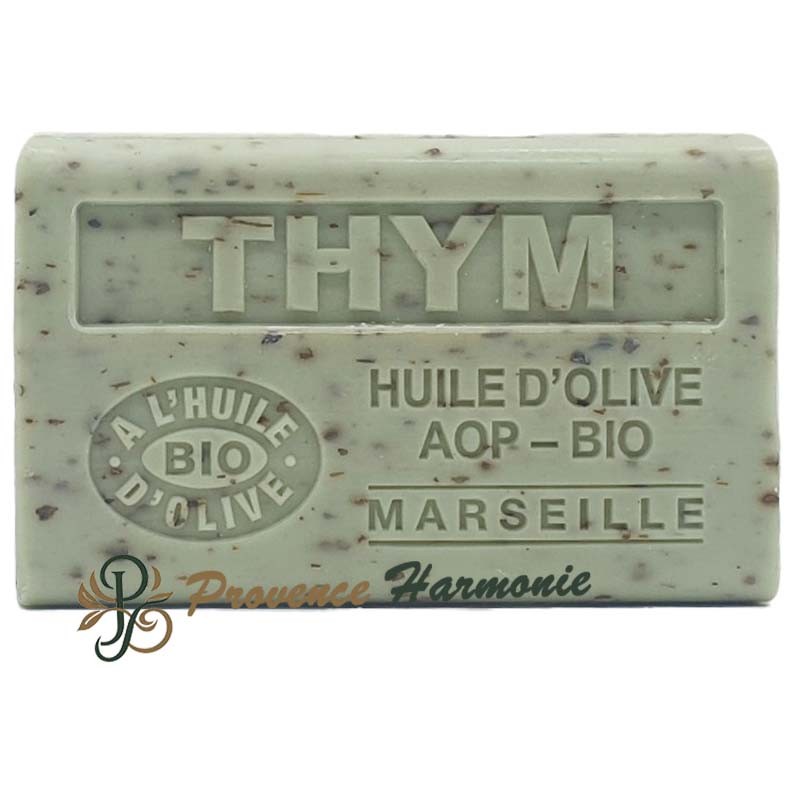 Savon Thym Exfoliant à l’Huile d’Olive Bio AOP de Provence 125g