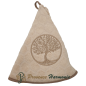 SERVIETTE ÉPONGE RONDE BEIGE BRODÉE ARBRE DE VIE TISSAGE JACQUARD