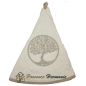 ECRU ROUND TERRY TOWEL EMBROIDERED TREE OF LIFE JACQUARD WEAVE