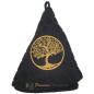 Toalla redonda de rizo negra bordada con Árbol de la Vida Toalla redonda de rizo negra bordada con Árbol de la Vida