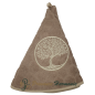 Rundes taupefarbenes Frotteehandtuch mit Baum des Lebens Stickerei Rundes taupefarbenes Frotteehandtuch mit Baum des Lebens Stickerei