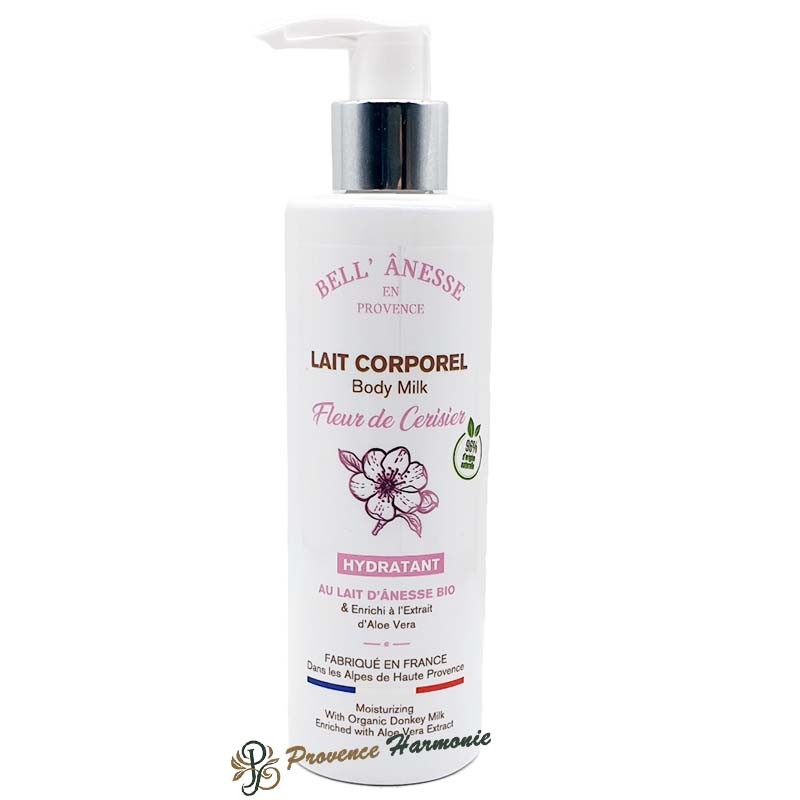 Lait corporel Fleur de cerisier au lait d’ânesse Bio Bell' Ânesse en Provence Lait corporel Fleur de cerisier au lait d’ânesse Bio Bell' Ânesse en Provence