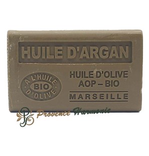 Jabón de aceite de argán con aceite de oliva ecológico AOP de la Provenza 125g