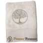 BEIGE BATH TOWEL EMBROIDERED TREE OF LIFE