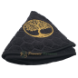 Round black terry towel embroidered with Tree of Life Round black terry towel embroidered with Tree of Life
