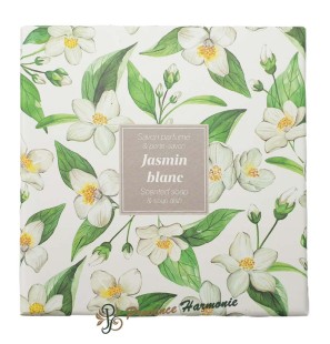 White jasmine soap and soap dish gift set Esprit Provence