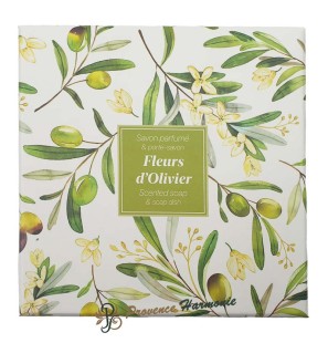 Geschenkset mit olivenblütenseife und seifenschale Esprit Provence