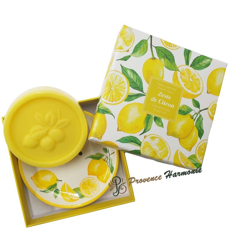 Set sapone scorza di limone con porta sapone Esprit Provence Set sapone scorza di limone con porta sapone Esprit Provence