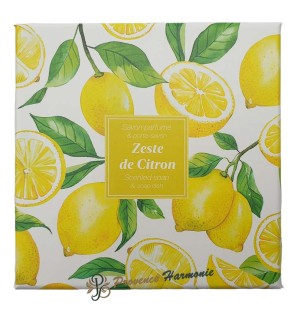 Lemon zest soap and soap dish gift set Esprit Provence