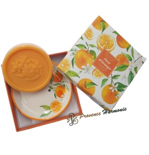 Cofanetto con sapone ai fiori d’arancio e portasapone in ceramica Esprit Provence