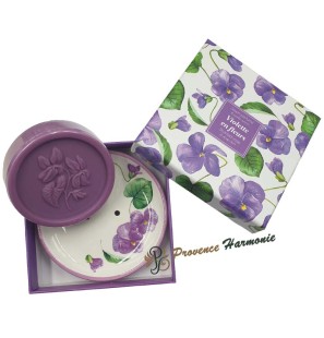 Cofanetto regalo con sapone alla violetta e portasapone Esprit Provence