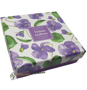 Violet flower soap and soap dish gift set Esprit Provence
