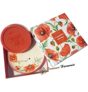 Geschenkset mit seife und seifenschale mit klatschmohn Esprit Provence