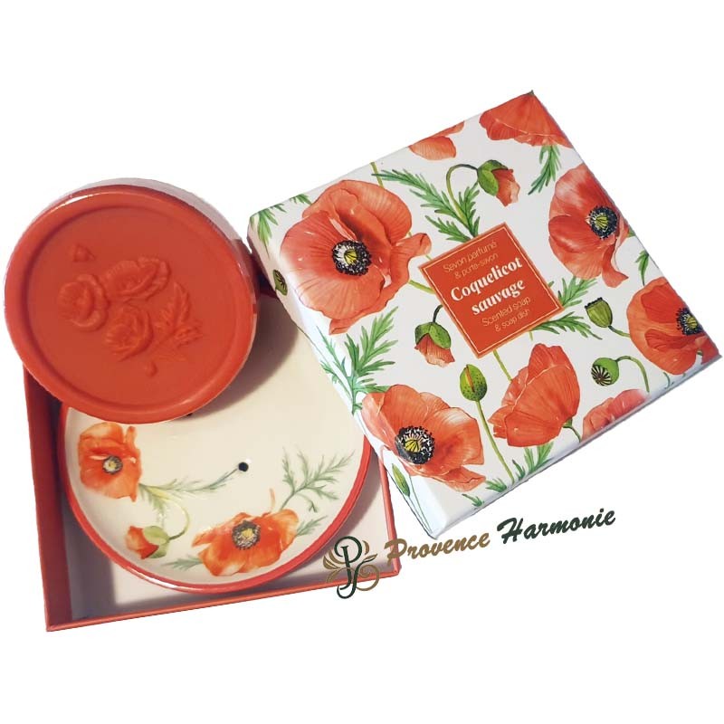 Geschenkset mit seife und seifenschale mit klatschmohn Esprit Provence Geschenkset mit seife und seifenschale mit klatschmohn Esprit Provence