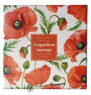 Geschenkset mit seife und seifenschale mit klatschmohn Esprit Provence