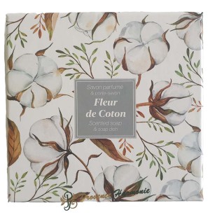 Cofanetto con sapone e portasapone fiore di cotone Esprit Provence