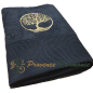 Black Bath Towel with Embroidered Tree of Life Black Bath Towel with Embroidered Tree of Life