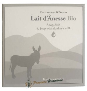Cofanetto con portasapone e sapone al latte d’asina biologico Esprit Provence