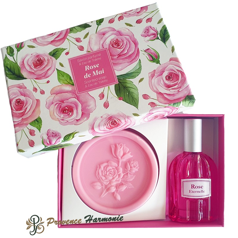 Cofanetto Regalo Rosa di Maggio Sapone ed Eau de Toilette Esprit Provence Cofanetto Regalo Rosa di Maggio Sapone ed Eau de Toilette Esprit Provence