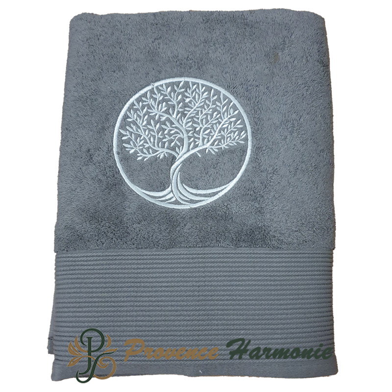 TREE OF LIFE EMBROIDERED QUARTZ BATH TOWEL