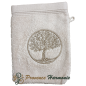 Guanto da bagno beige Ricamo Albero della Vita Guanto da bagno beige Ricamo Albero della Vita