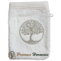 ECRU TOILET GLOVE EMBROIDERED TREE OF LIFE