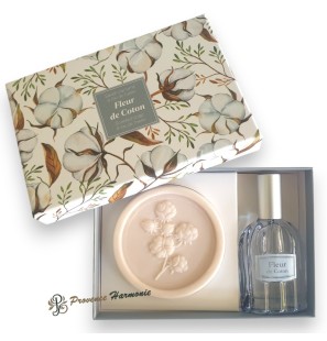 Coffret cadeau Fleur de Coton Savon et Eau de toilette Esprit Provence