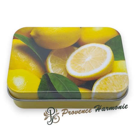 Jabón de Limón 120 g con Aceite de Oliva DOP de Provenza – Caja metálica decorativa – Esprit Provence