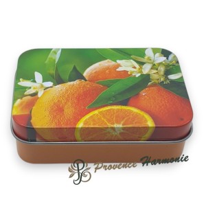 Sapone ai Fiori d’Arancio 120 g con Olio d’Oliva DOP di Provenza – Scatola in metallo decorativa – Esprit Provence