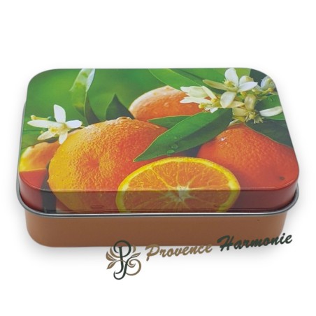 Jabón de Flor de Azahar 120 g con Aceite de Oliva DOP de Provenza – Caja metálica decorativa – Esprit Provence