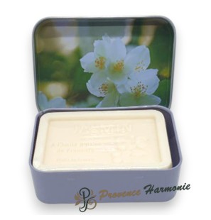 Sapone al Gelsomino 120 g con Olio d’Oliva DOP di Provenza – Scatola in metallo decorativa – Esprit Provence