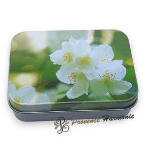 Jabón de Jazmín 120 g con Aceite de Oliva DOP de Provenza – Caja metálica decorativa – Esprit Provence