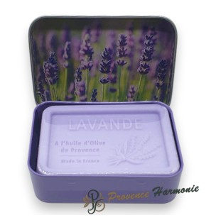 Jabón de Lavanda 120 g con Aceite de Oliva DOP de Provenza – Caja metálica decorativa – Esprit Provence