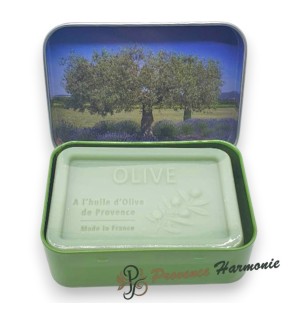 Sapone all’Oliva 120 g con Olio d’Oliva DOP di Provenza – Scatola in metallo decorativa – Esprit Provence