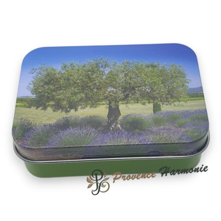 Jabón de Oliva 120 g con Aceite de Oliva DOP de Provenza – Caja metálica decorativa – Esprit Provence