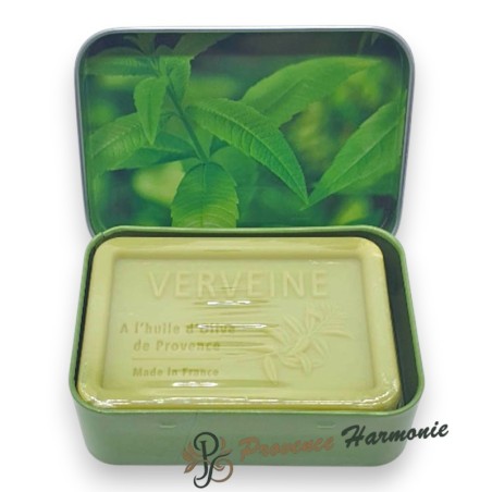 Sapone alla Verbena 120 g con Olio d’Oliva DOP di Provenza – Scatola in metallo decorativa – Esprit Provence