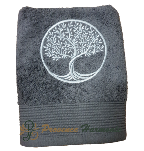 SERVIETTE DE TOILETTE QUARTZ BRODÉE ARBRE DE VIE