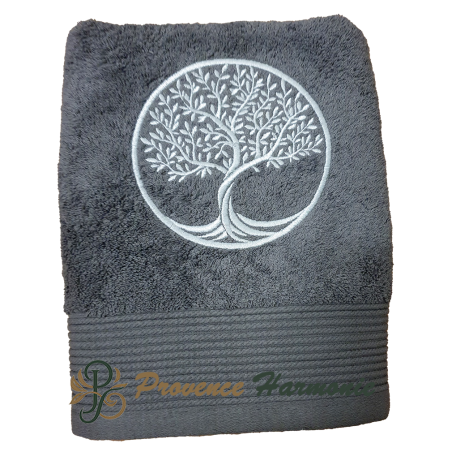 SERVIETTE DE TOILETTE QUARTZ BRODÉE ARBRE DE VIE