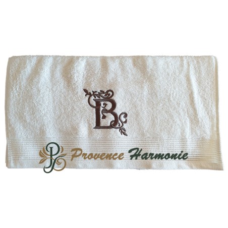 SERVIETTE 50 X 100 BRODÉE PERSONNALISÉE INITIALE LETTRE B