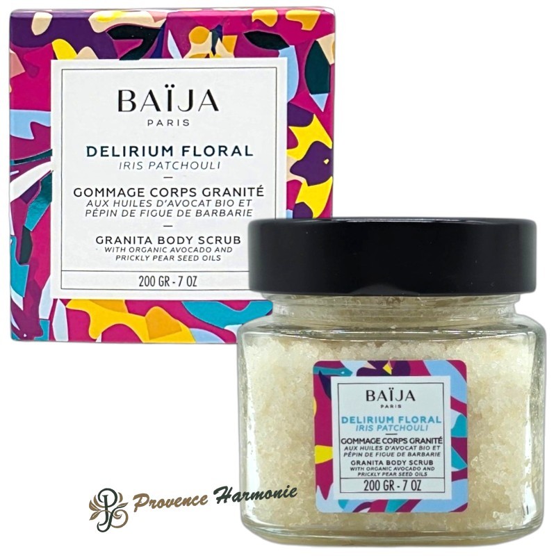 Scrub Corpo Iris Patchouli Delirium Floral Baïja – 200 g