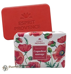 Savon Coquelicot à l'huile d'amande douce de Provence 140 g Esprit Provence