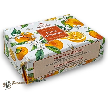 Savon Fleurs d'Oranger à l'huile d'amande douce de Provence 140 g Esprit Provence