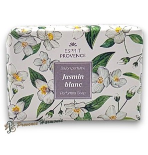 Savon Jasmin Blanc à l'huile d'amande douce de Provence 140 g Esprit Provence