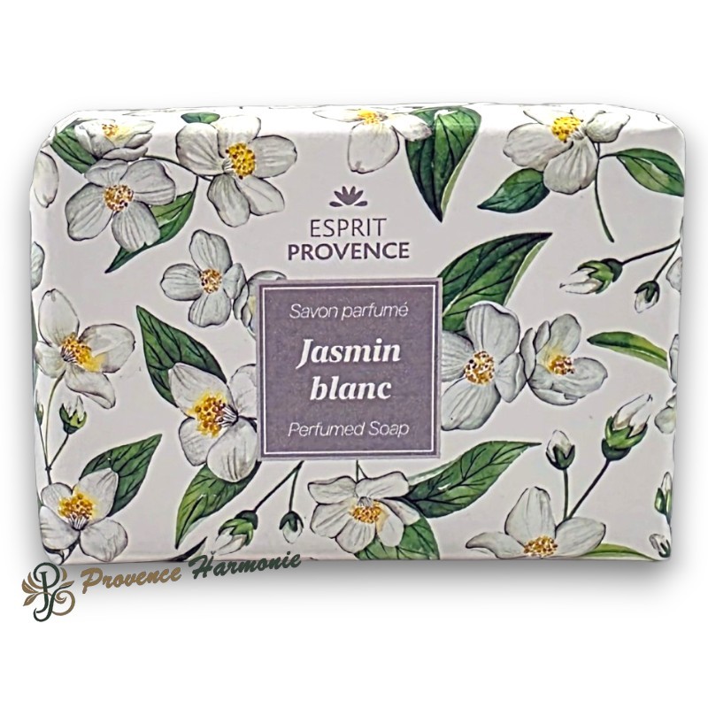 Savon Jasmin Blanc à l'huile d'amande douce de Provence 140 g Esprit Provence