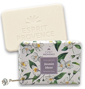 Savon Jasmin Blanc à l'huile d'amande douce de Provence 140 g Esprit Provence